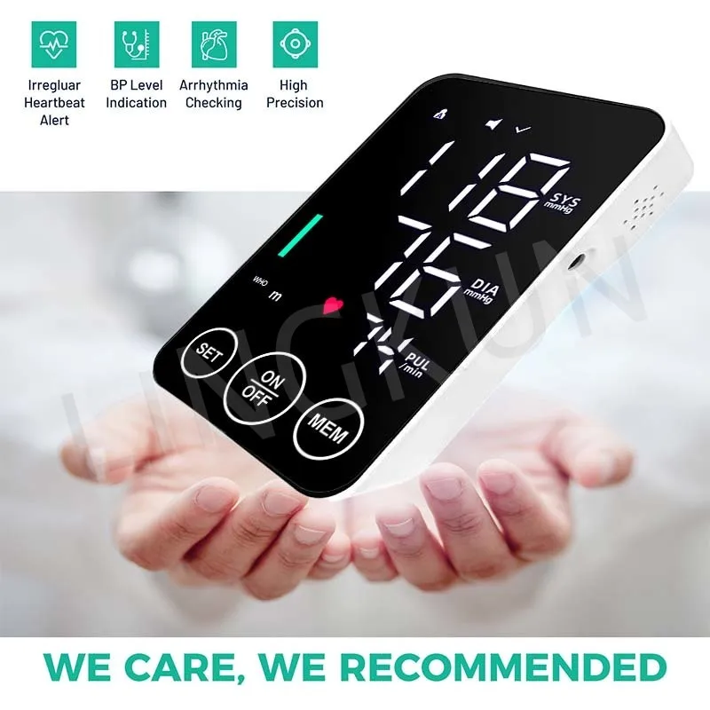 New LED Blood Pressure Monitor Big Screen Broadcast Tonometer Digital Arm Tonometer Sphygmomanometer BP Monitor Health Care