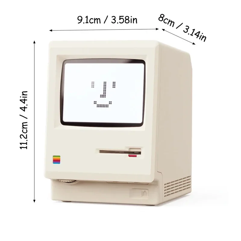 Creatieve digitale klok oplaadbare Maclock retro pixelwekker met nachtlampje bureau decor klok alarm kalender temperatuur
