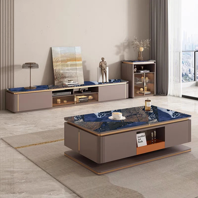 

Living room furniture set Storage combination Side cabinet Wooden coffee table TV cabinet