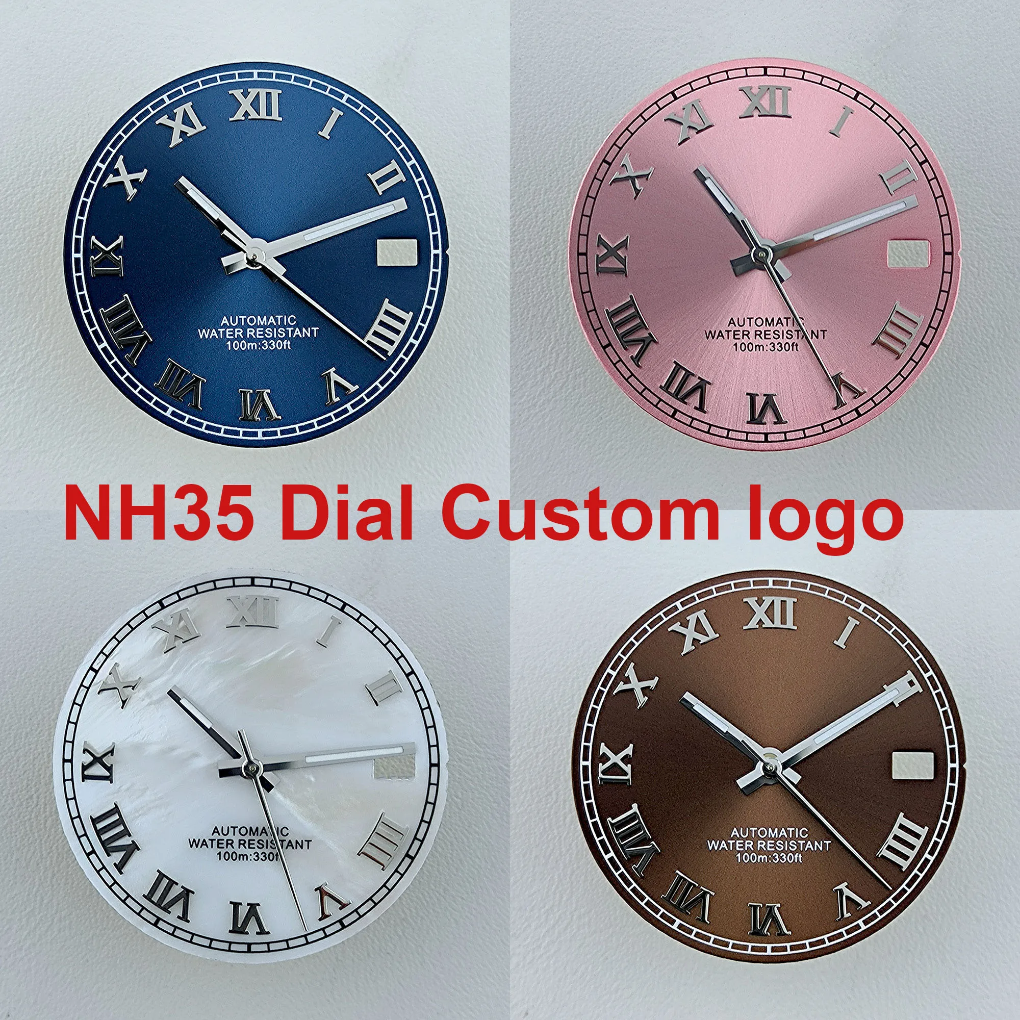 Watch Dial N H35 Dial Roma Dial Custom logo Metal Numbers dial No Luminous dial Fit N H35 N H36 movement watch accessories