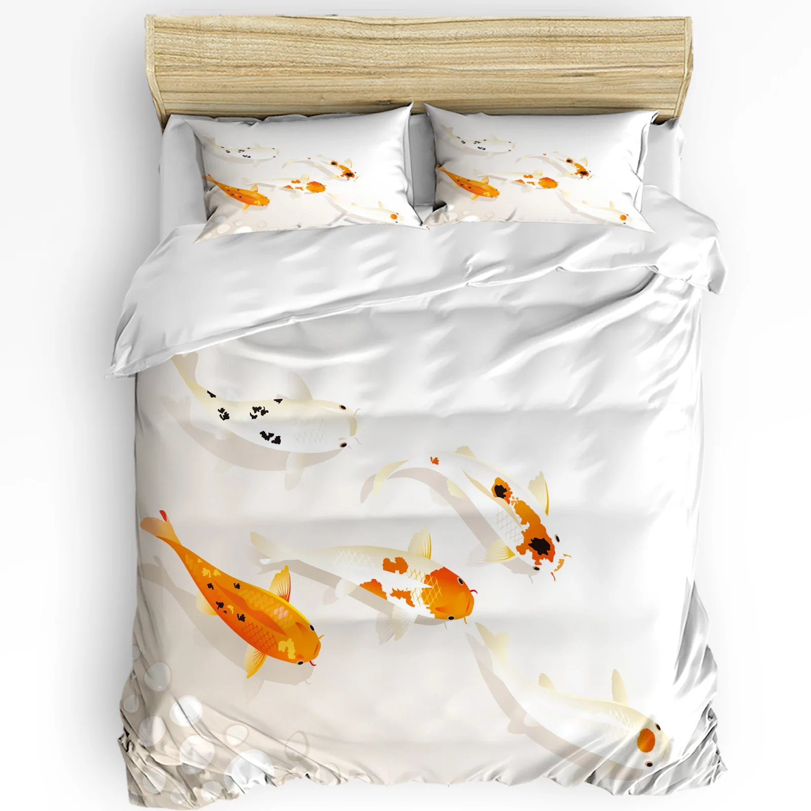 

Pond Carp Fish Bedding Set 3pcs Boys Girls Duvet Cover Pillowcase Kids Adult Quilt Cover Double Bed Set Home Textile