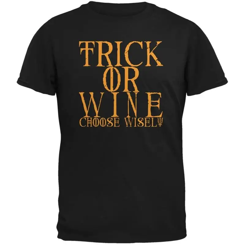 

Halloween Trick or Wine Black Adult T Shirt