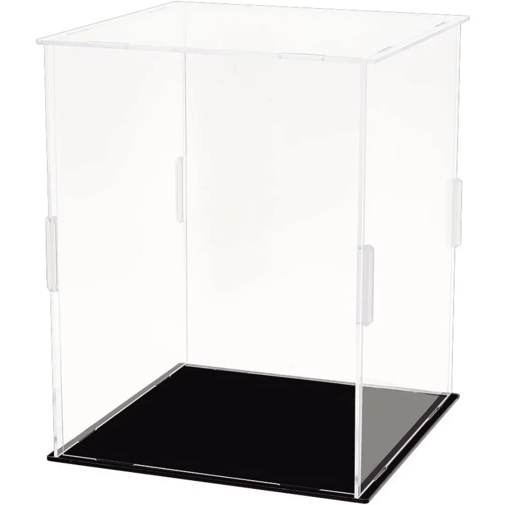 Mini Helmet Display Case with 13 Rubbers 6.5x6.5x8.1 inch Assemble Clear Acrylic Dustproof Box for Basketball Model