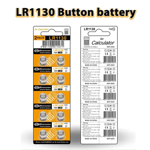 LR1130 AG10 버튼 배터리 1.55V 알카라인 배터리 LR 1130 SR1130 389A LR54 L1131 시계 계산기 장난감 손전등 레이저