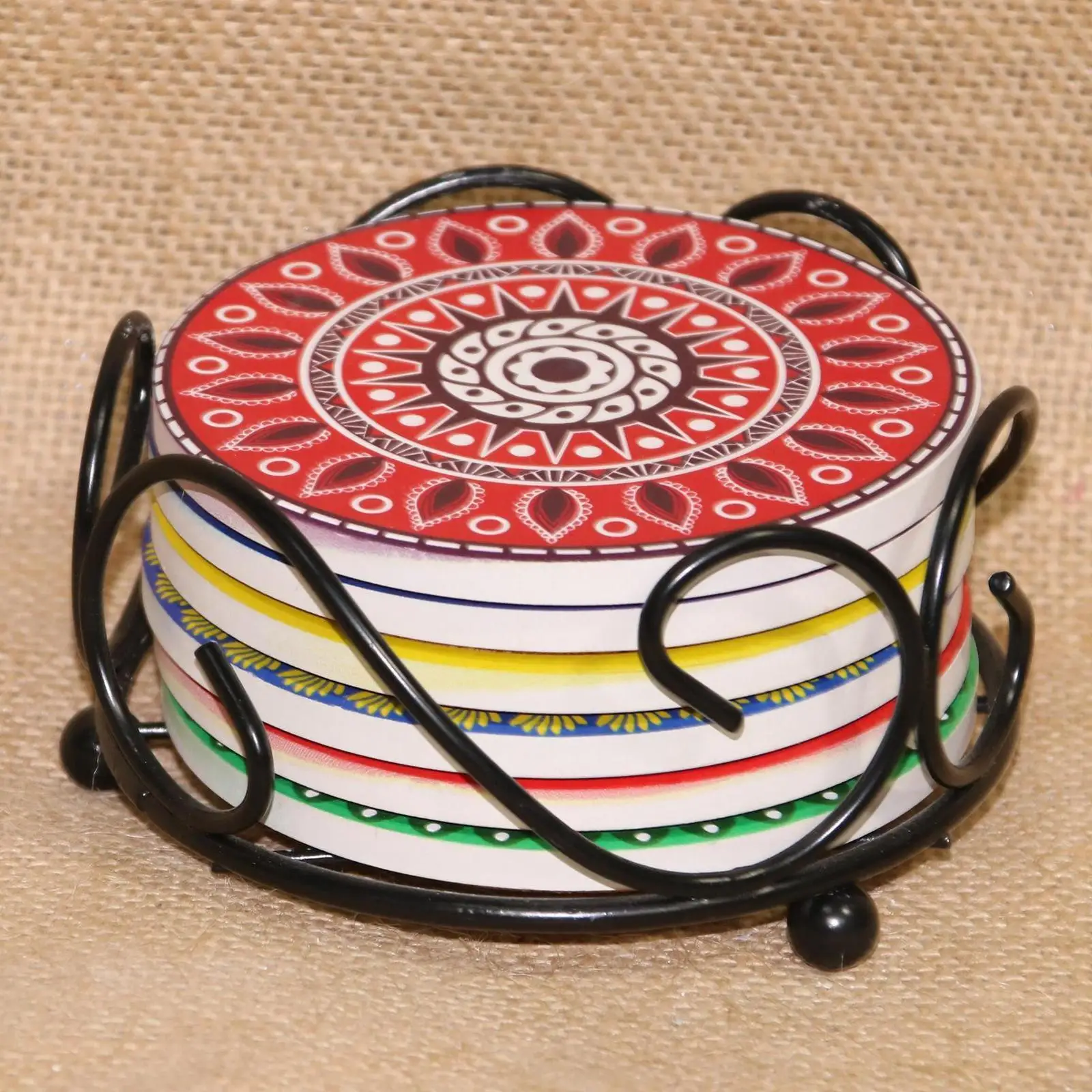 Absorbing Mandala Coasters Cork Base Table Mats Housewarming