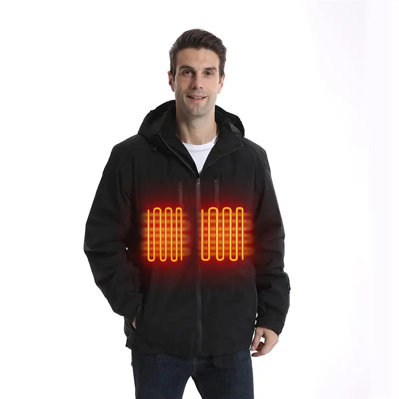 

Легкая термокуртка с USB-подогревом для зимних активного отдыха-Windbreak, кемпинга, пешего туризма, электрическая Veste Chauffante на молнии