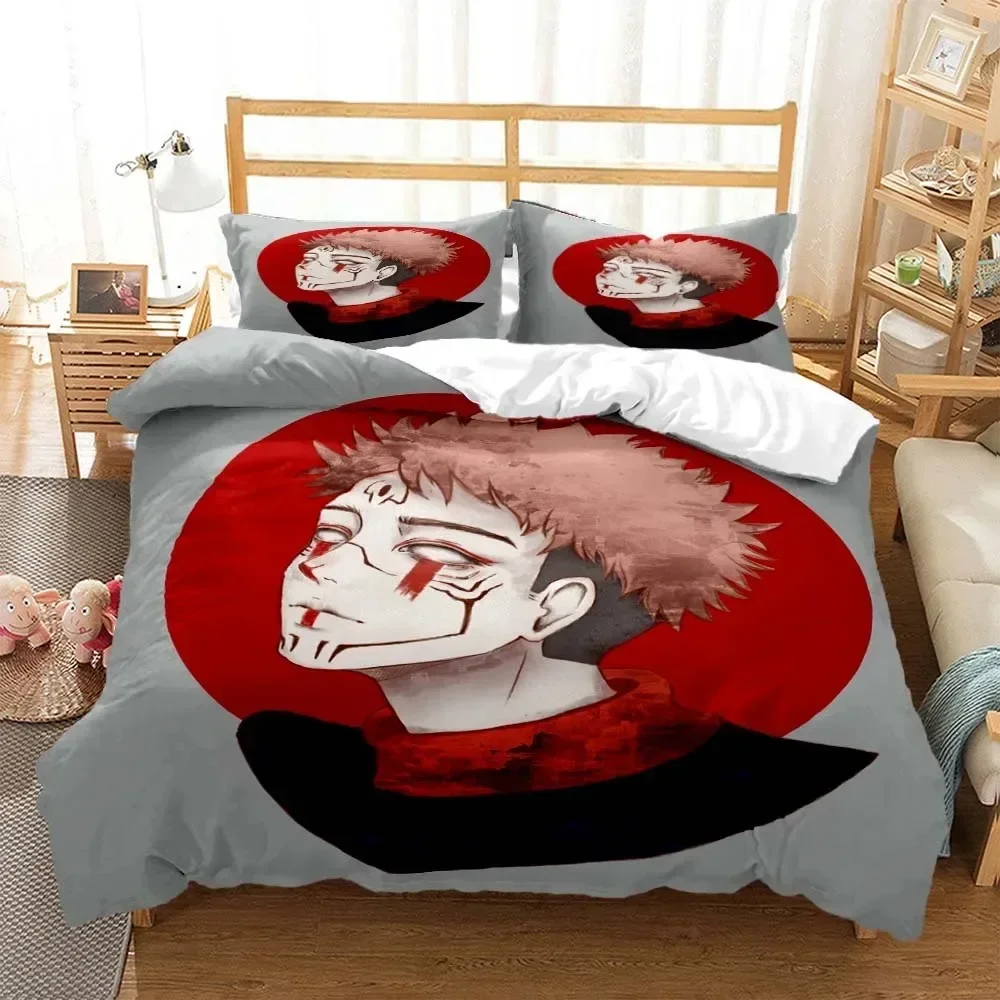 

3D Anime Jujutsu Kaisen Digital Print Polyester Printed Bed Set Duvet Cover Pillowcase Bedding Set Linen Sheet Quilt Cover Size