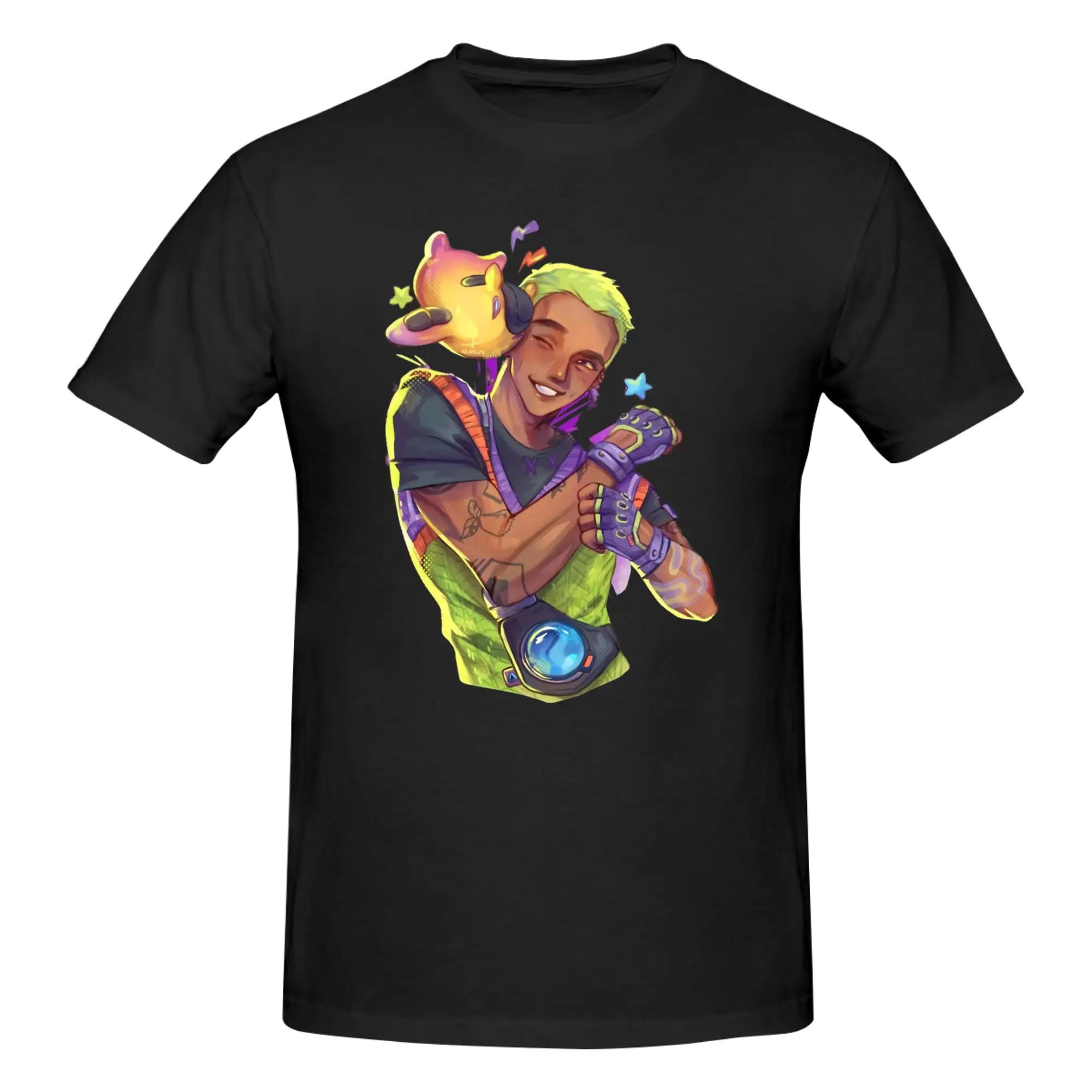 1 Piece Gekko & Wingman Graphic 100% Cotton T-Shirt V-Valorant Stylized FPS Fans Tops Tees For Men
