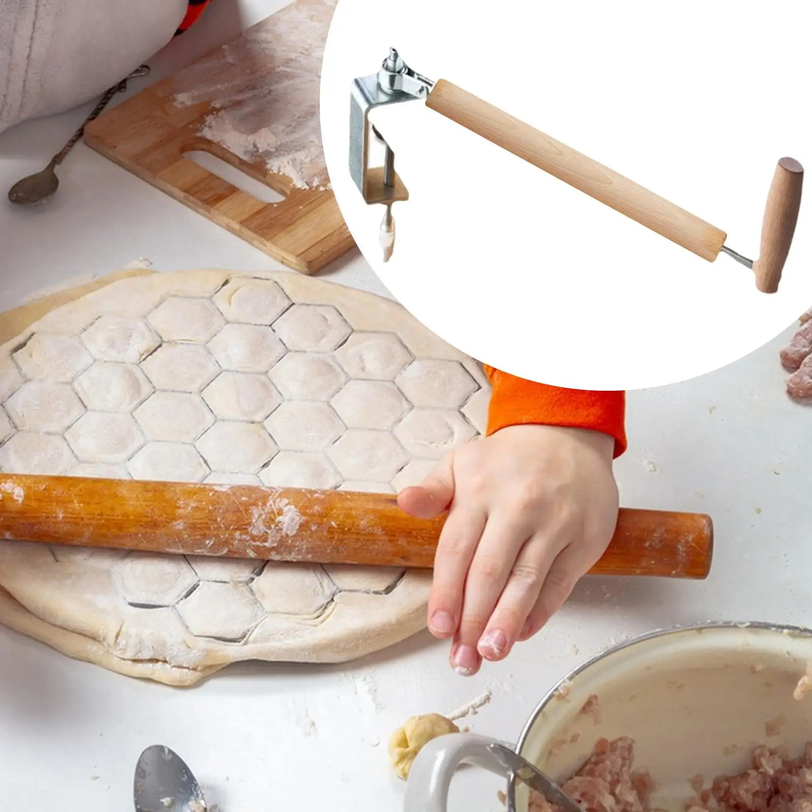 

Rolling Pin Wood Comfortable Grip Handheld Baking Supplies Essential Pizza Dough Roller for Baking Dumpling Bread Pizza Home Use