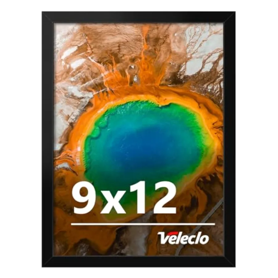 

9 x 12 Picture Frame for Wall Display, 9x12 Picture Frame with Shatter Resistant Plexiglass, Stable and Sturdy 9 x 12 Poster Fr