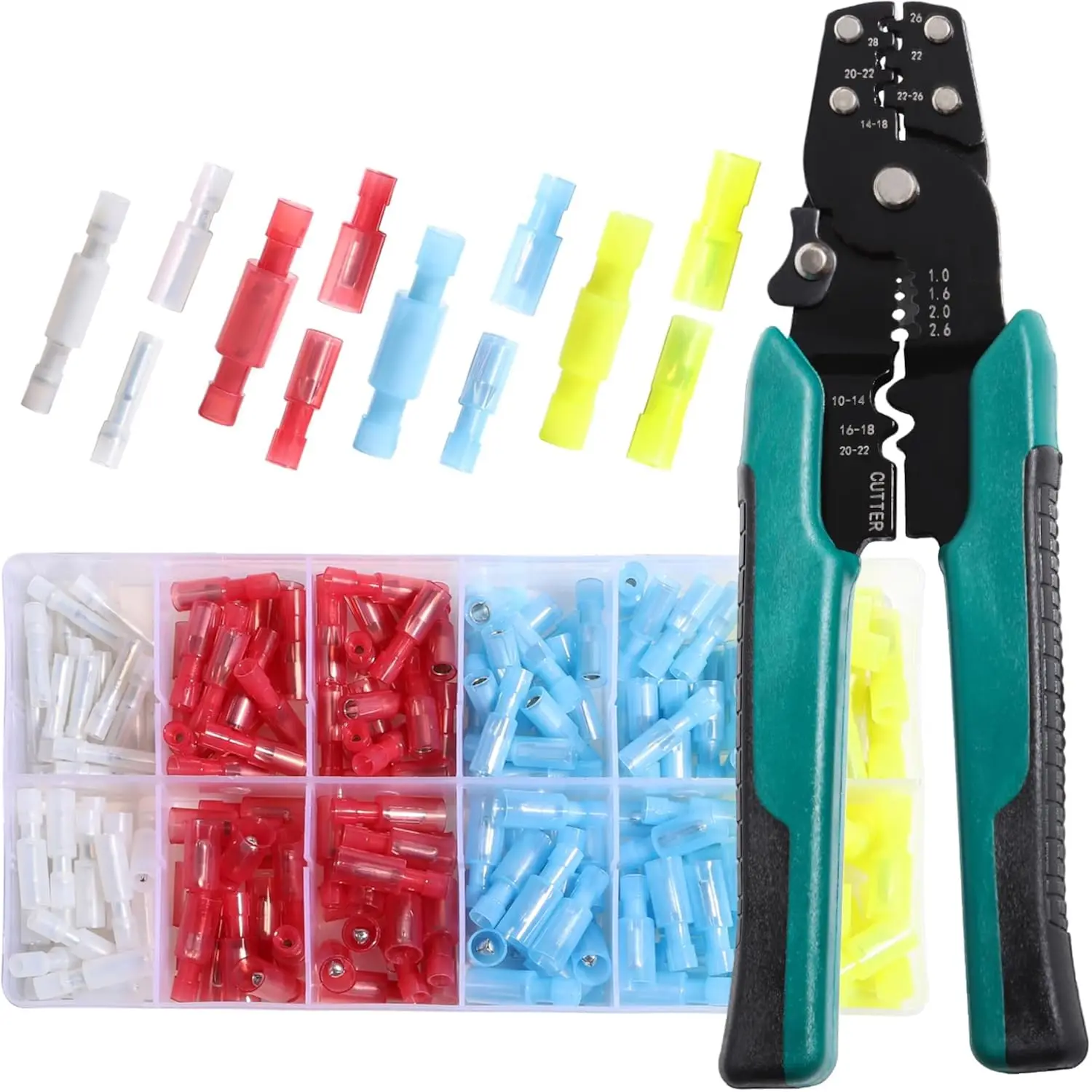 

Quick Connect Disconnect Nylon Bullet Connectors Kit 24-16/16-14/12-10 AWG Insulated Electric Wire Crimp Terminals Assorted