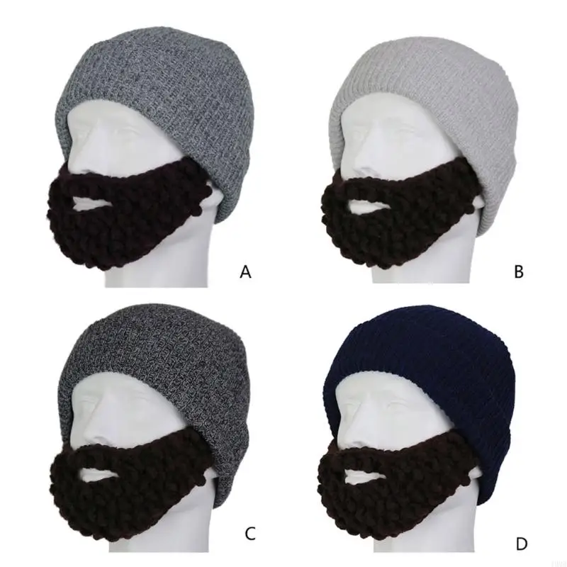 49MB Popualr Beard for Head Kid Beard Beanie Knit Hat and Fake Beard for Kids Toddler