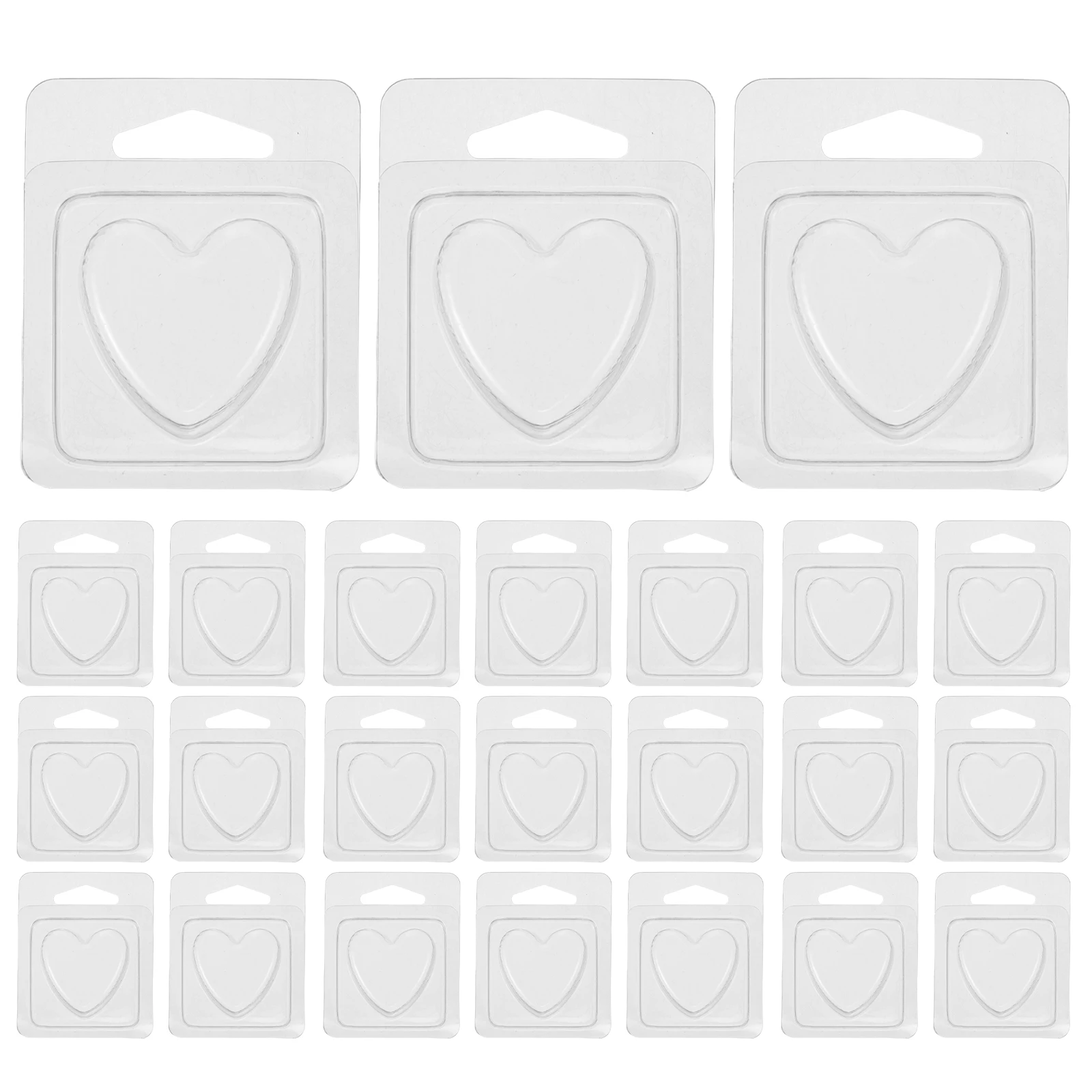

100pcs Transparent Melt Clamshells Containers Clear Plastic Cube Tray For Making Supplies Heart Shaped Molds Aromatherapy