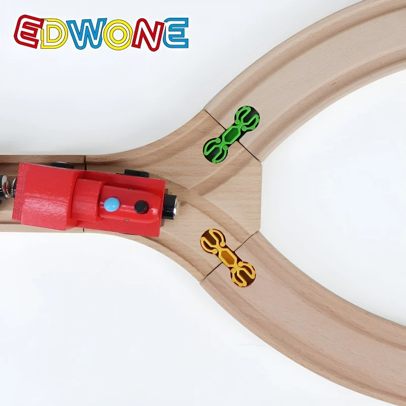 3/5/10 pezzi accessori per binari del treno in legno clip in plastica universali connettori adattatori adatti per binari di legno di marca giocattoli per bambini