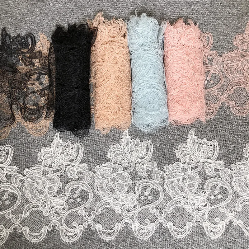 5 Color Fish thread Hollow Embroidery Dress Lace Handmade DIY Accessories Clothing Decoration Material Fabric Black RS2885