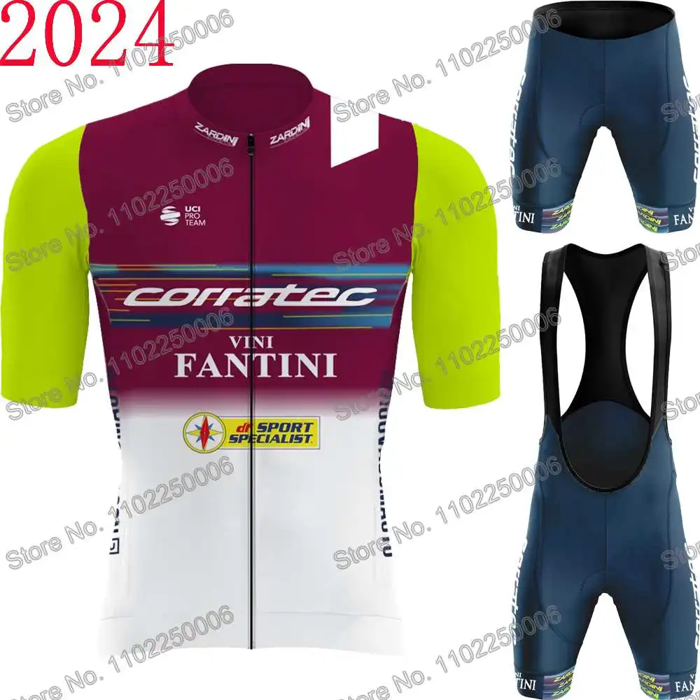 Team Corratec Vini Fantini 2024 Cycling Jersey Men's Set Summer Cycling Clothing Road Bike Shirt Suit MTB Bicycle Bib Shorts