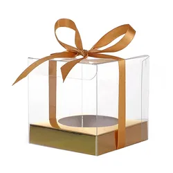 12pcs Transparent Box Cupcak Dessert Pastry Baking Packaging Boxes Container Wedding Birthday Party Supplies Gifts Decor