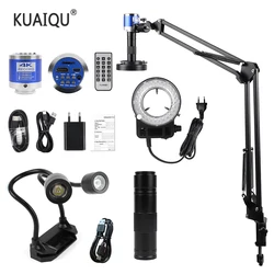 Zoom 150X 1080P 4K HD Industrial Video Microscope C-Mount Digital Camera Via Type Measurement For PCB Soldering Phone Repair