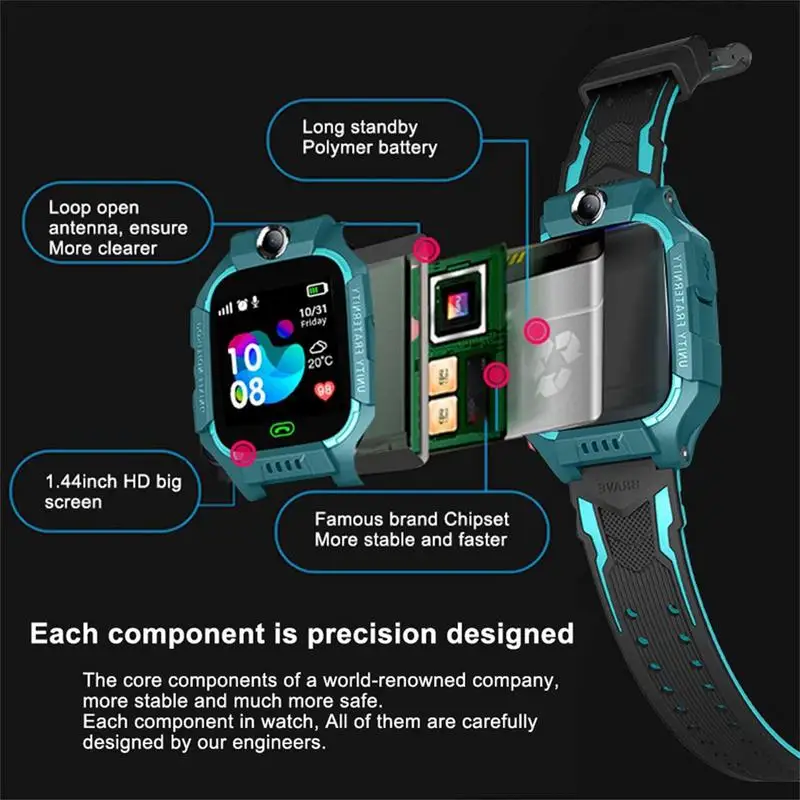 Smart Watch For Kids HD Touch Screen Smartwatch Phone Calling Text Messaging LBS  Watch For Boys Girls Birthday Gifts