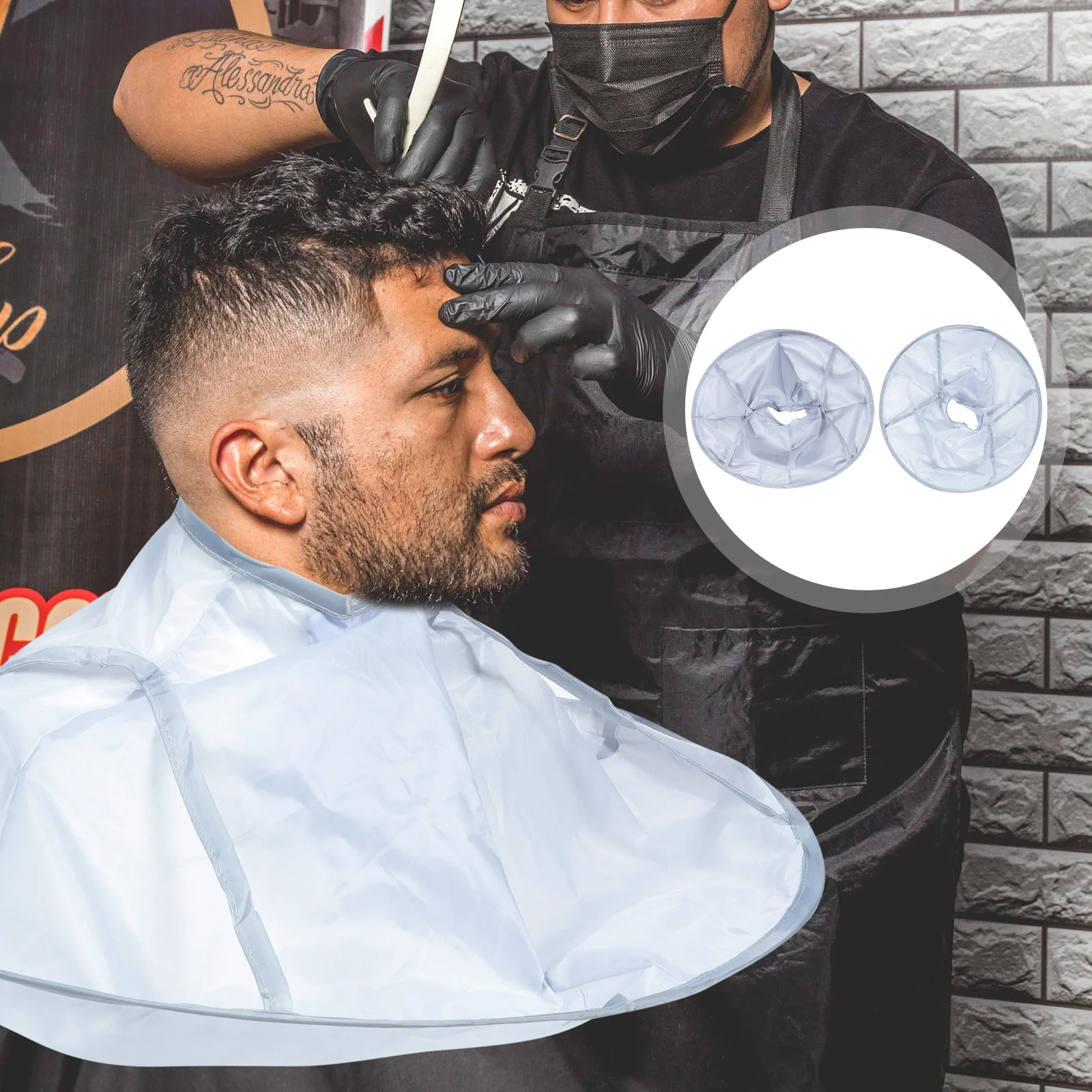 

2Pcs Waterproof Hair Cutting Cloaks Adjustable Neck Size Hairdresser Aprons Haircut Cloak for Salon Home Hair Catch Umbrella