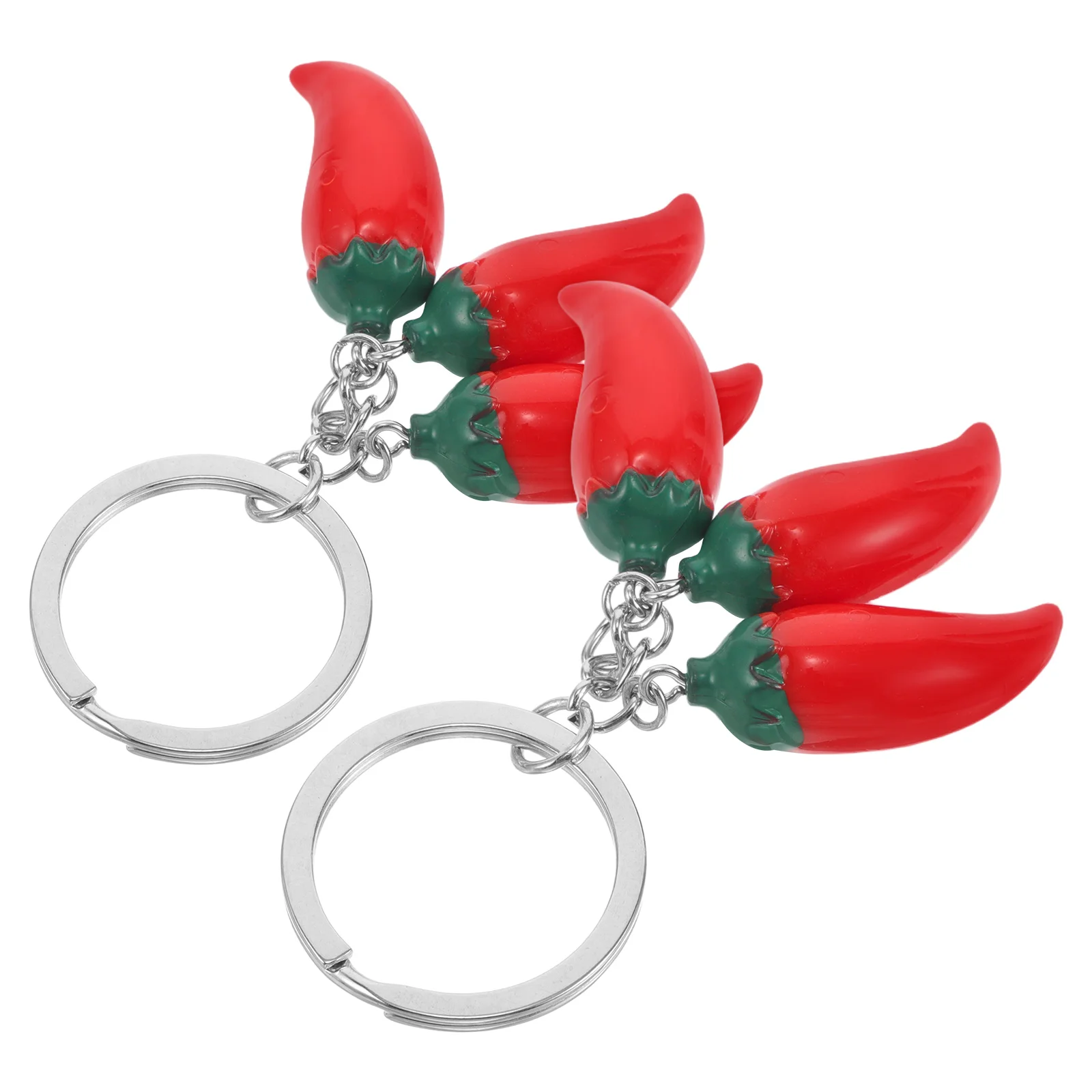 2 Pcs Keychain Realistic Charm Keychains Pepper Fruit Style Keychain Chilli Girl Resin Fruit Keychains Gifts