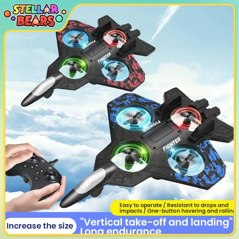 

2.4G RC Foam Glider Plane Stunt Roll Aircraft Remote Control Fixed-Wing Model Airplanes with Lights Drone RC Toys for Children