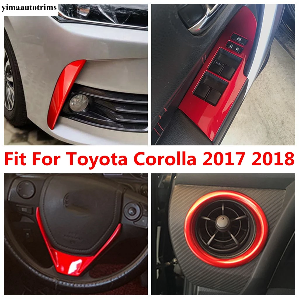 

Front Fog Light Lamp Eyebrow / Window Lift / Steering Wheel / Side Air Outlet Vent Trim Accessories For Toyota Corolla 2017 2018