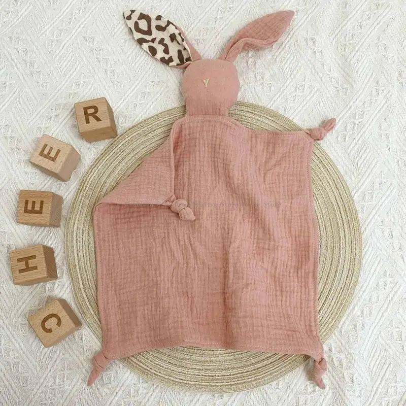 bé làm dịu chăn mềm gạc mềm bibs teether burp món quà vải dễ thương thỏ cho búp bê xoáy khăn thoải mái