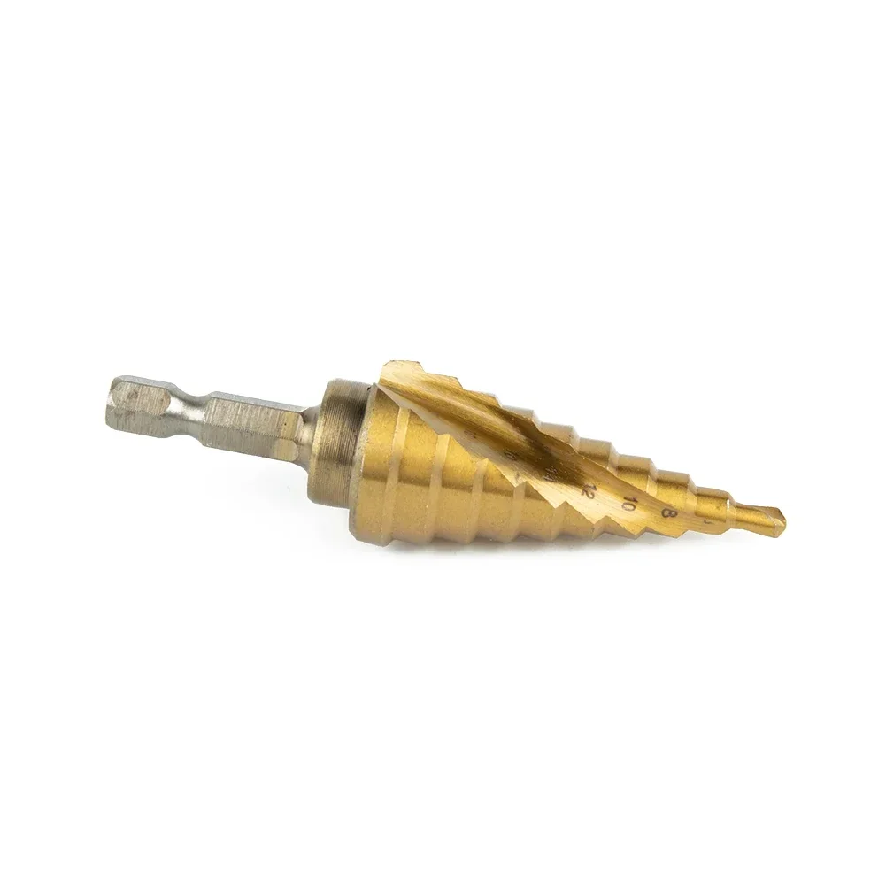 1pcs 4-22mm Step Drill Bit HSS Spiral Groove Step Cone Drill Bit Carbide Wood/Metal Hole Cutter Core Drilling Tools Use