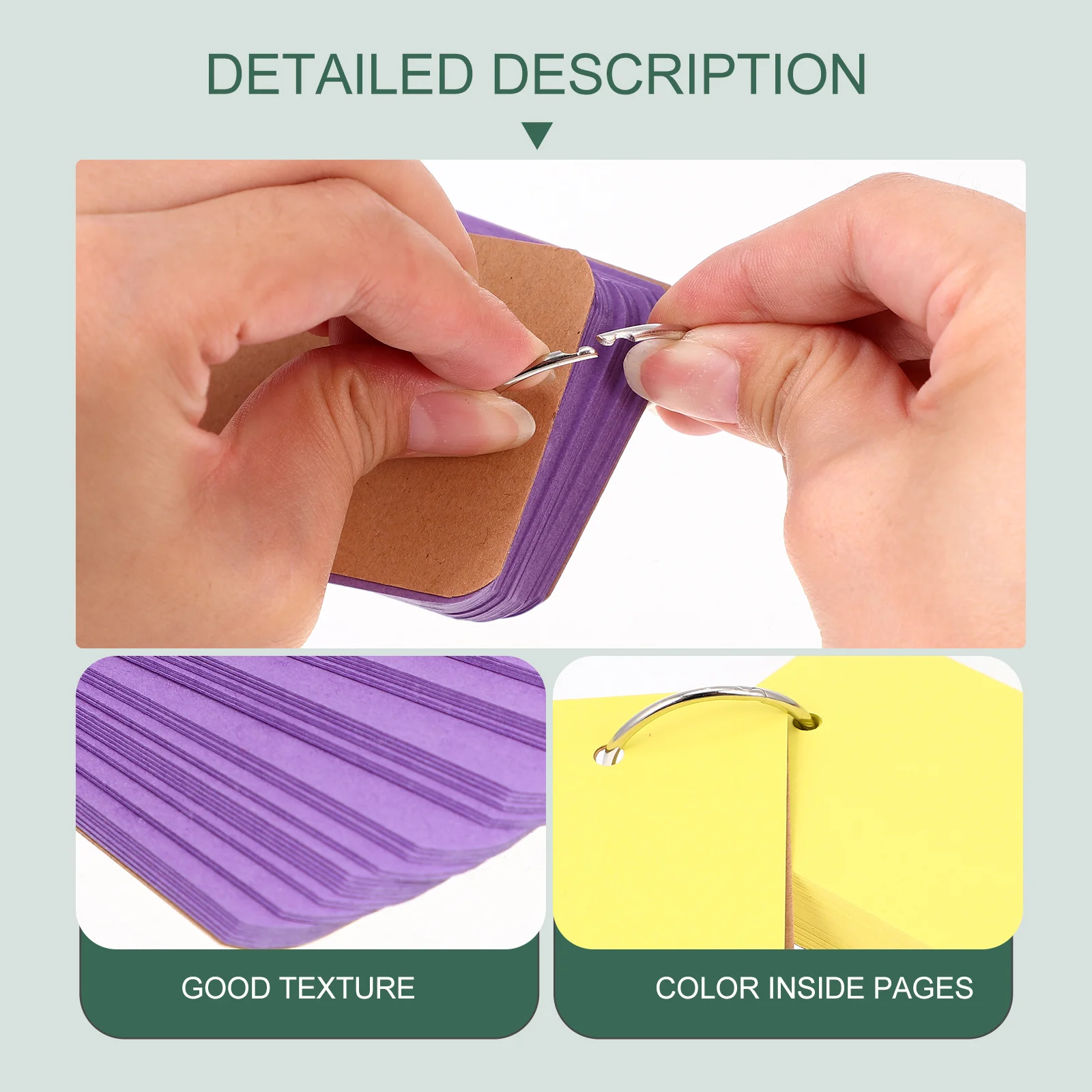 

4Pcs Keychain Loose-Leaf Memo Pads Mini Notebooks Reusable for Office School Study Planning Student Writing Supplies