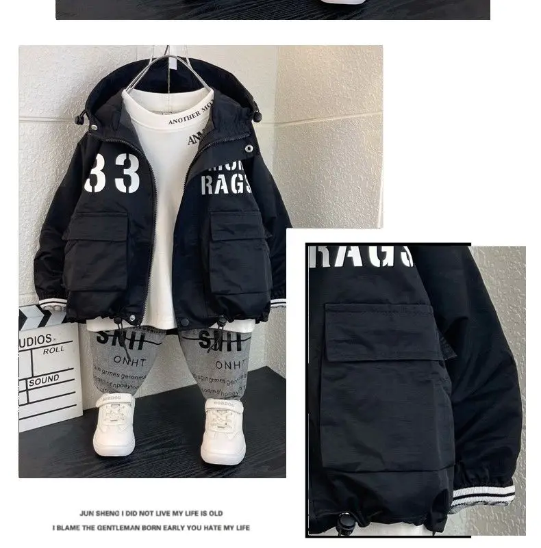 Kinder kleidung Frühling und Herbst Jungen Wind jacke Mantel neue Jungen Mode Kapuzen jacke Kinder Baby jacke