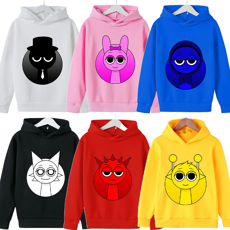 

Sprunkis Kids Pullover Hoodies Cartoon Anime Pattern Sweatshirt Spring Autumn Leisure Sports Hoodie Children Home Clothing Top