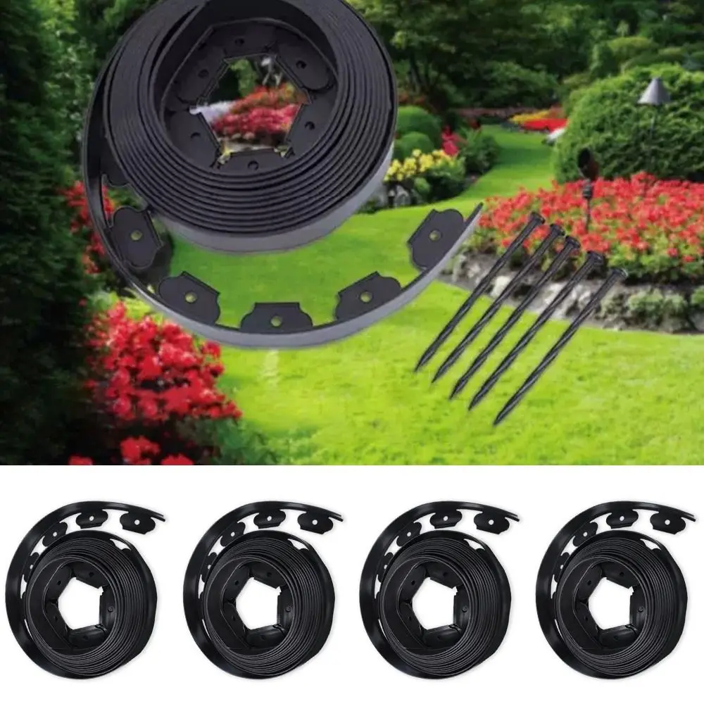 

4X5cm Grass Stone Isolation Belt 1Meter Landscaping Garden Green Partition Belt High Density PE Plastic Isolation Belt