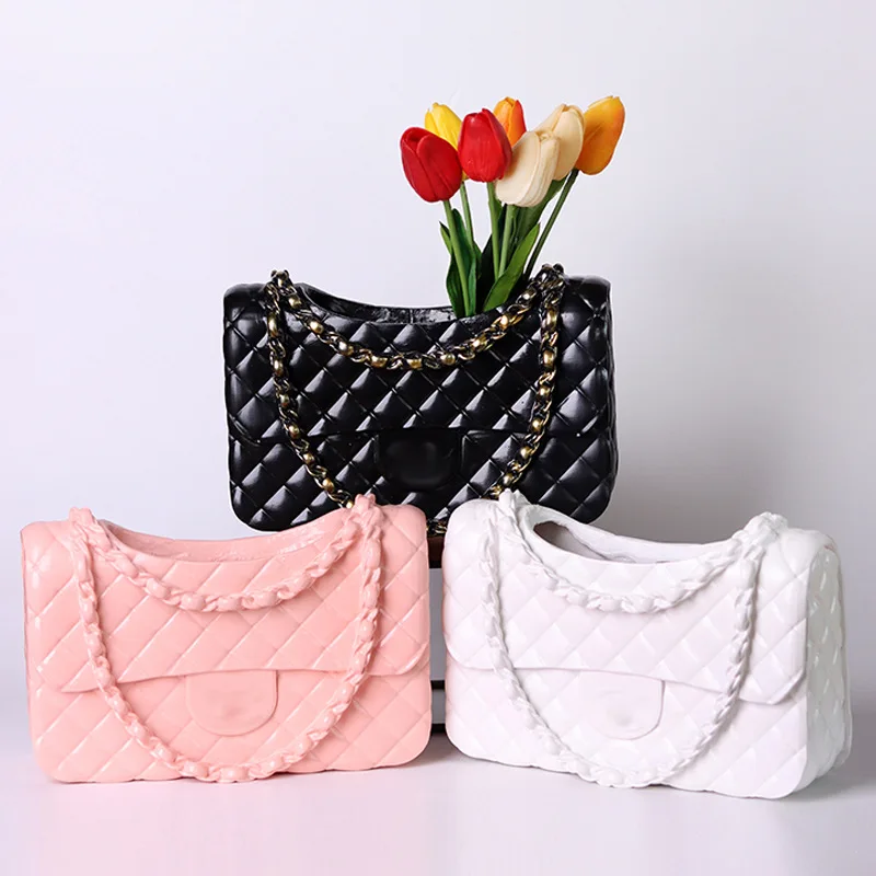 

Handbag Bag Flower Pot,Basket Succulent Flower Arranger Micro-landscape Living Room Ornament.