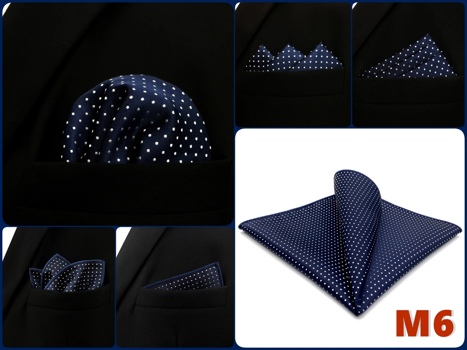 Pocket Square Handkerchief for Men Polka Dot Dots Plaid Check Checkered Suit Pocket Towel Hanky Mens Gift Wedding Business Party