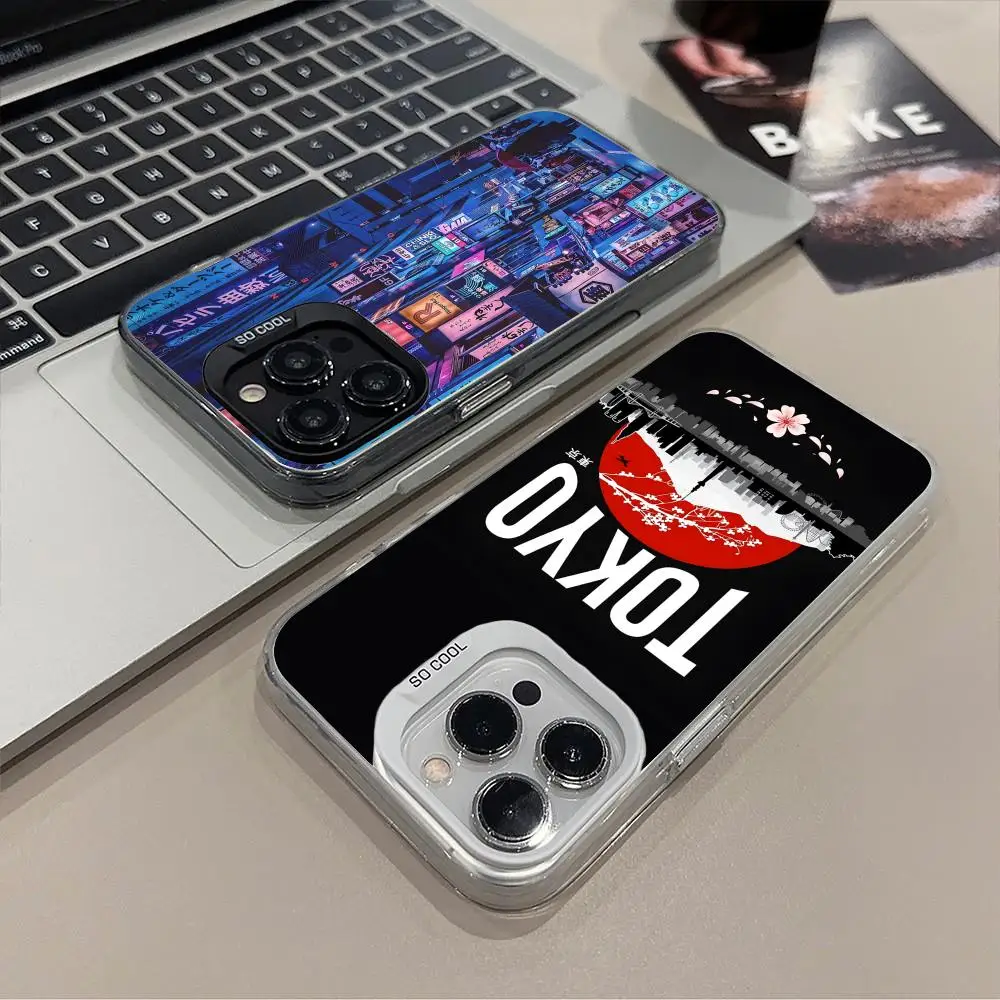 

Japan Tokyo Mobile Cell Phone Case for iPhone 17 16 15 14 13 12 11 X XR XS 8 7 Pro Max Plus Translucent Colour Protective Cover