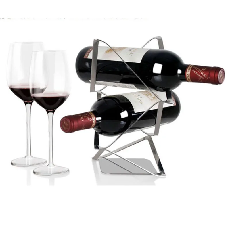 

Creative Divider Wine Rack Storage Metal Elegant Bottle Wine Holder Design Wedding Stainless Steel Suporte Vinho Barware