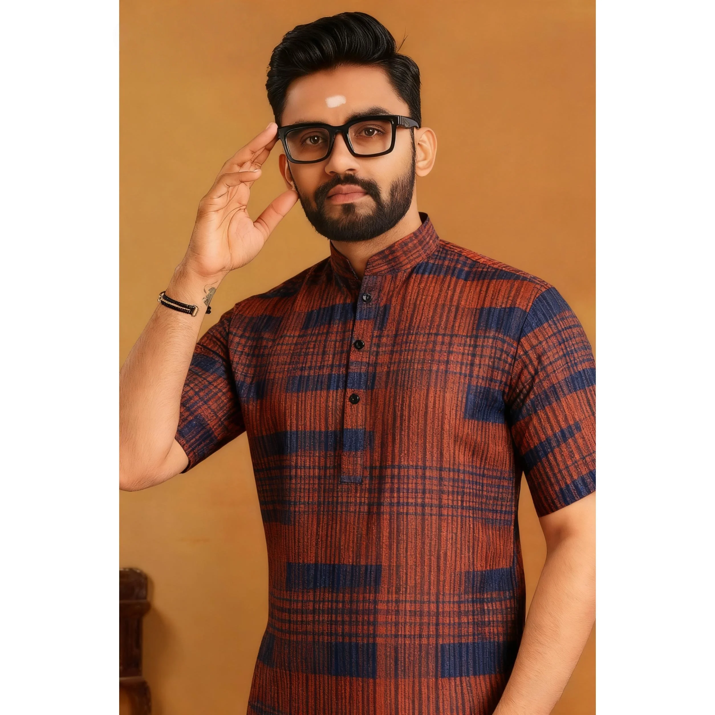 الرجال المسلمات الإسلامية العربية عباية قميص العرقية طباعة 2026 الوقوف طوق الشباب معطف فاخر موضة عادية ملابس بأكمام قصيرة