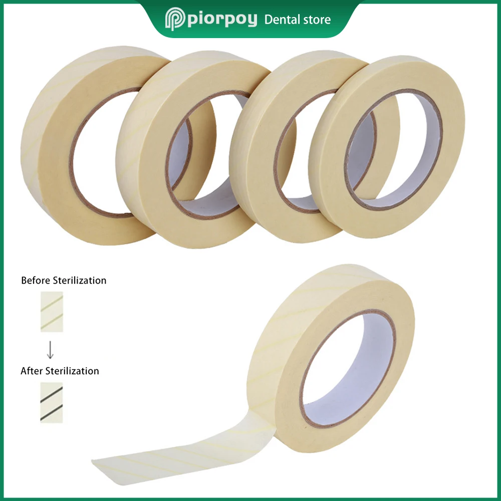 PIORPOY 1 Roll Autoclave Dental Sterilization Steam Indicator Tape for Sterilization Lead Free 12/19/25 MM Dentistry Tools