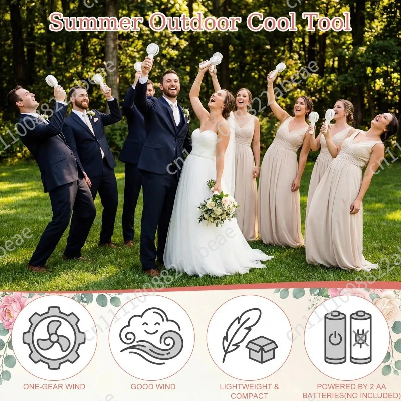 5-120Pcs Mini Portable Fans Wedding Handheld Small Fan Battery Operated Fans for Travel, Beach, Camping, Indoor Outdoor Use
