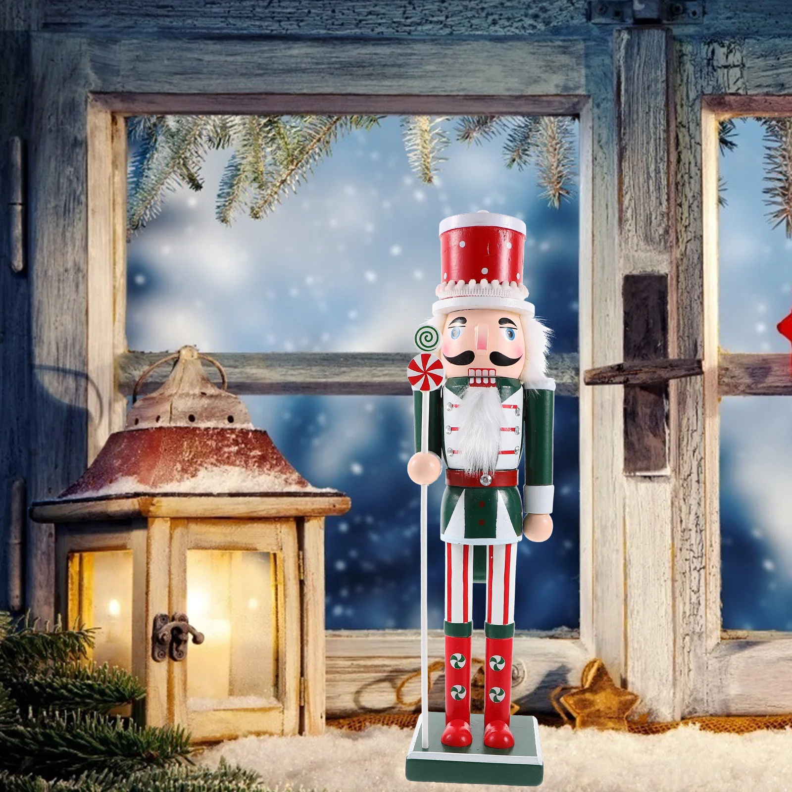 

Natural Wood Nutcracker Xmas Decoration Unique Design Christmas Desktop Ornament Gift Christmas Nutcrackers