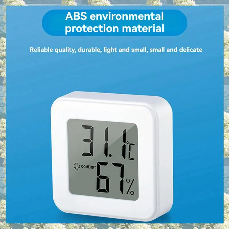 New-2X 1207 مقياس درجة الحرارة والرطوبة الإلكتروني الصغير ميزان حرارة السيارة مع مقياس حرارة داخلي لعرض الوجه المبتسم