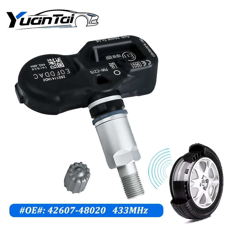 

42607-48020 PMV-C215 Tire Pressure Sensor for 2018 2019 2020 2021 2022 2023 2024 Lexus ES GX LC LM LS LX RX UX Serie 433MHZ TPMS