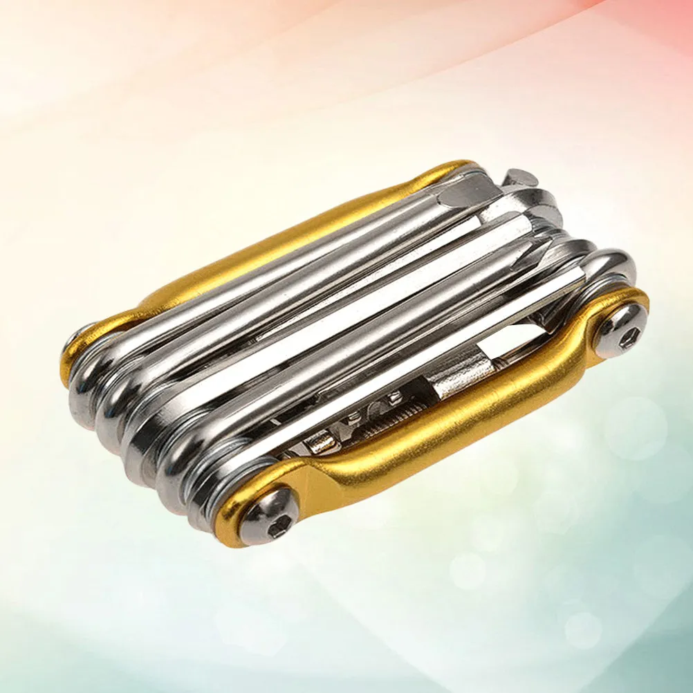 

Набор инструментов для ремонта велосипедов, прочный, многофункциональный, для обслуживания шоссейных и горных велосипедов, золотистый цвет