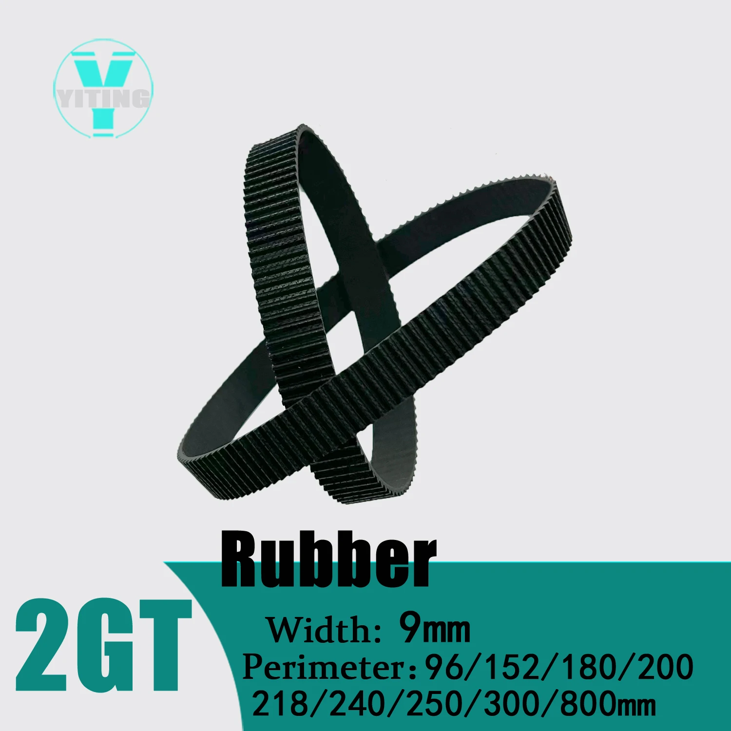 

2GT 2MGT Belt Width 9mm Rubber CBelt Closed Loop Perimeter 96/152/180/200/218/240/250/300/800mm GT2 Timing Synchronous