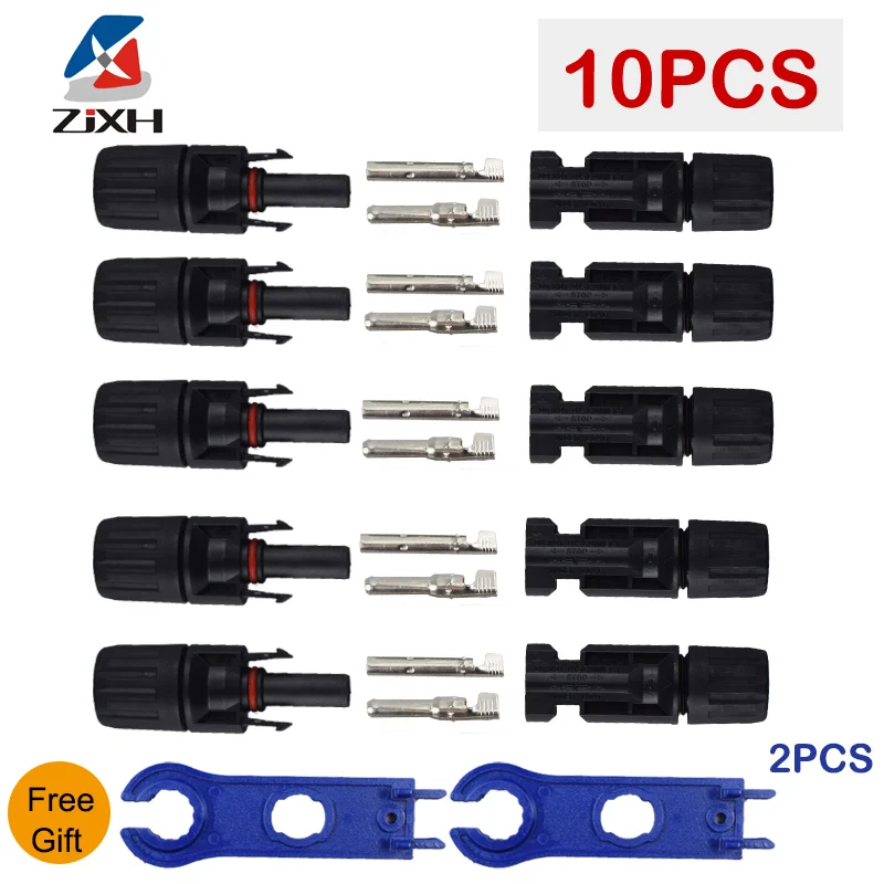 200/100/40/20/10/5 Stück DC-Solarstecker 1000V30A Panel Stecker IP67 wasserdichtes Anschlüsse-Set für PV/MC-Kabel 2,5/4/6mm2