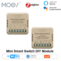 MOES Tuya Mini Smart Switch DIY Module WiFi Zigbee Smart Light Switch 1/2 Gang APP Remote Control Work With Alexa Google Home