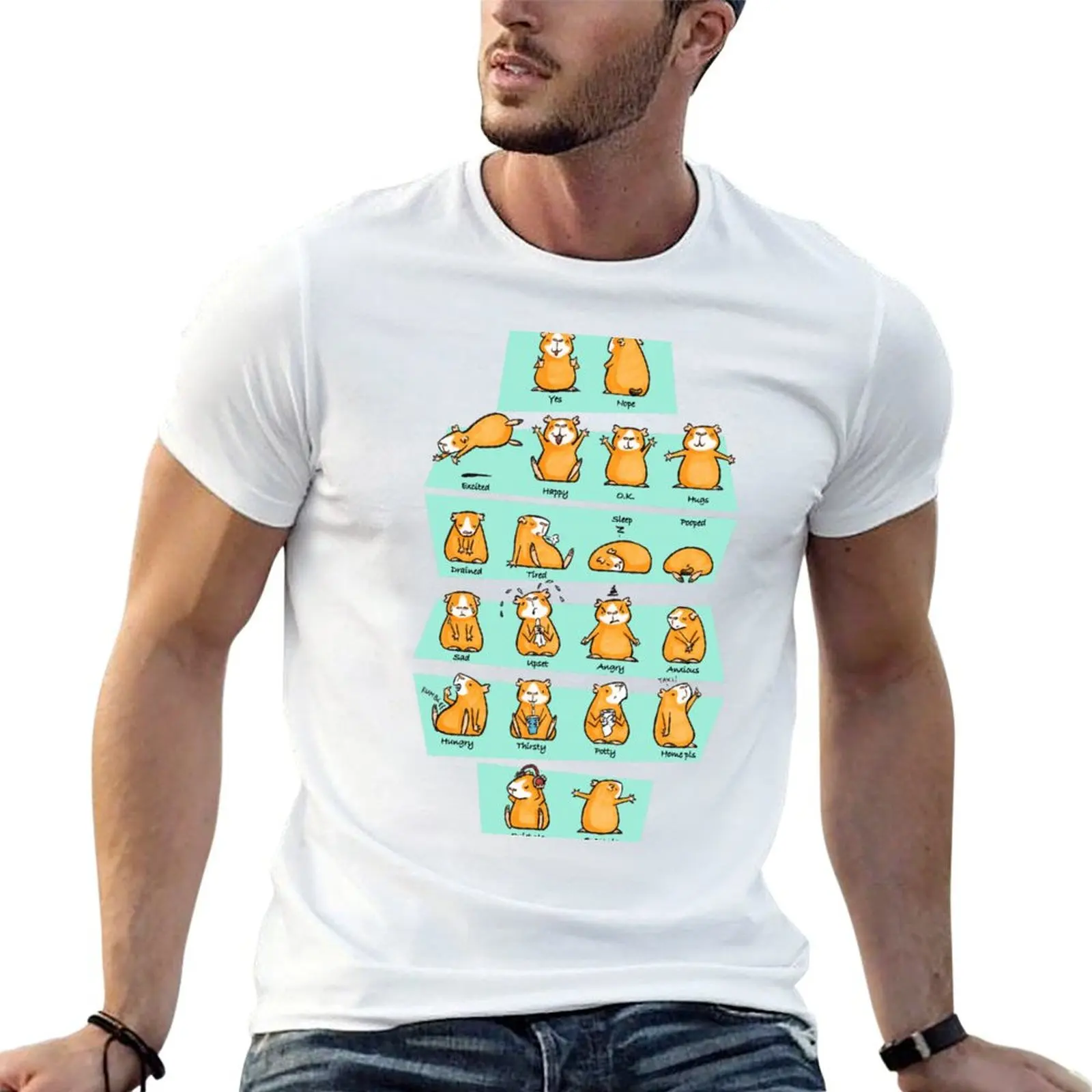 Non-Verbal Emotions Guinea Pig 2 T-Shirt t shirts with prints men t shirt cotton 100% T-Shirt