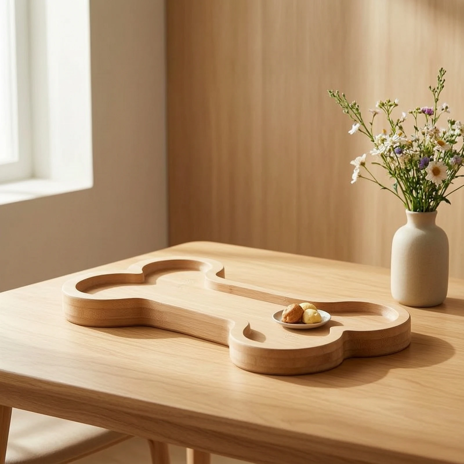 Bamboo Plate with Compartments Wooden Plate with Compartments Divided Serving Tray Long-Lasting Compact for Toddlers