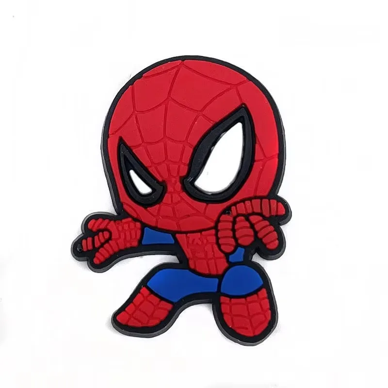 Marvel anime personagem spiderman destacável dos desenhos animados diy personalidade bonito e bonito sapato flor decoração chinelo acessórios